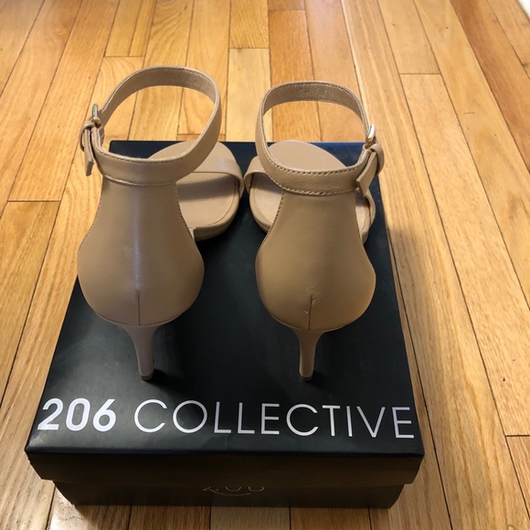 2for$40 New Nude Leather Open Toe Stiletto - Picture 2 of 3